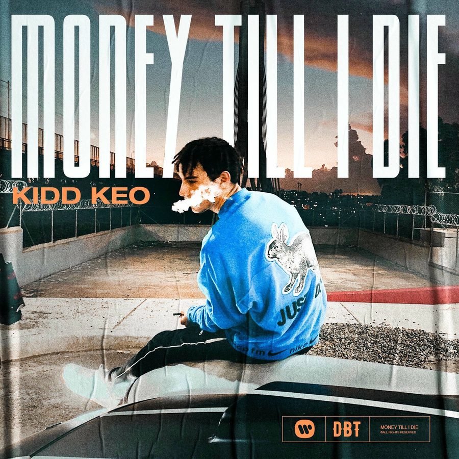 Portada de álbum de Kidd Keo con tipografía custom y retrato editorial