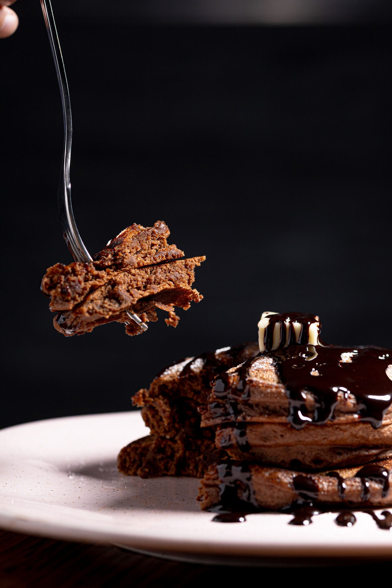 Tortitas de chocolate con sirope