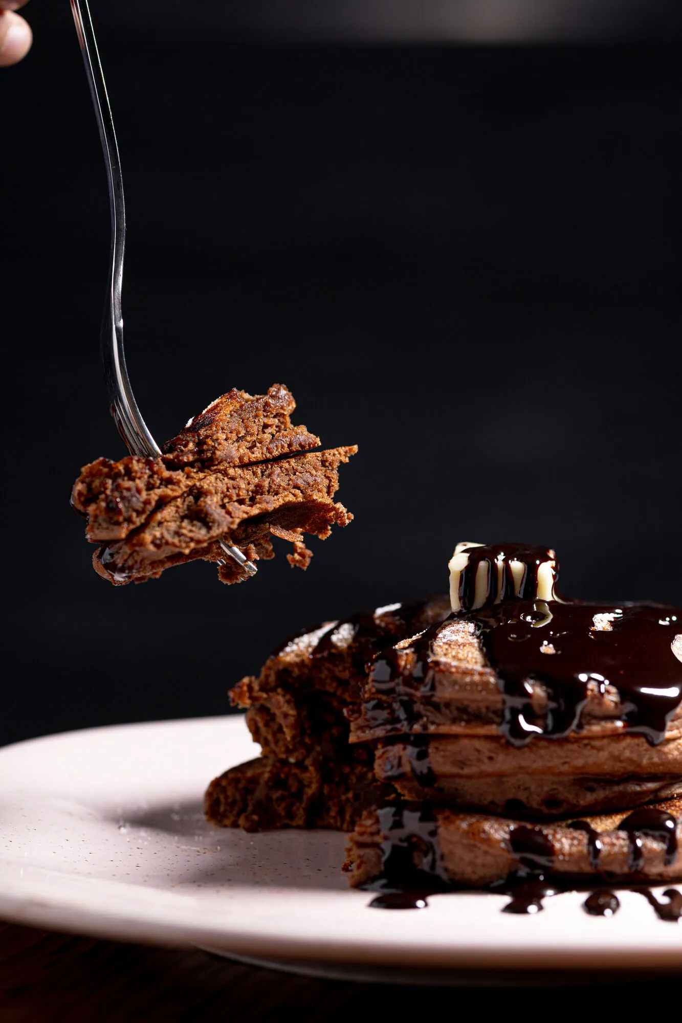 Tortitas de chocolate con sirope