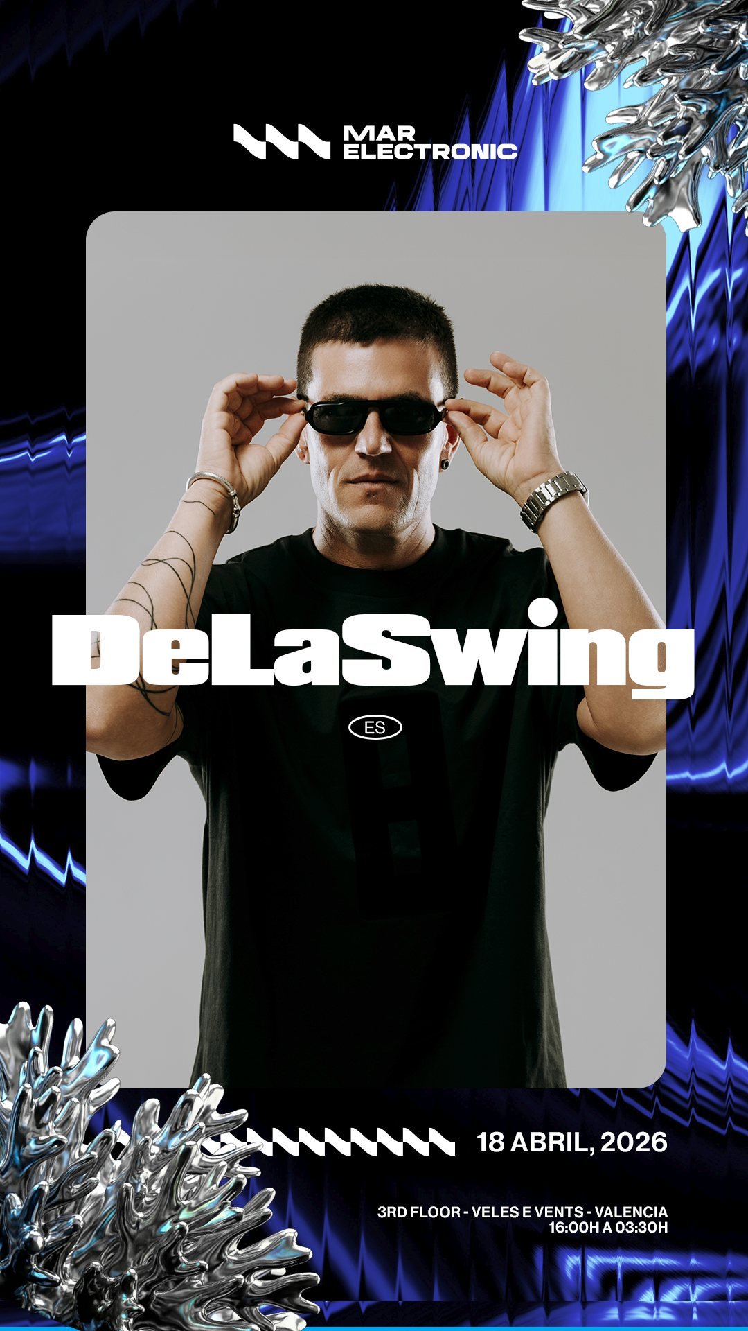 Pieza estática del anuncio de De La Swing en formato vertical
